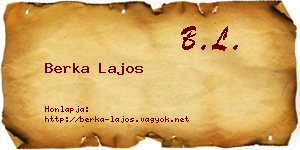 Berka Lajos névjegykártya