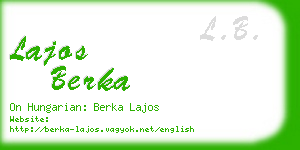 lajos berka business card
